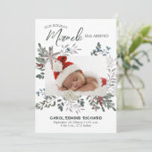 Foto Birth Ankündigung Weihnachts-Baby-Dusche (Stehend Vorderseite)