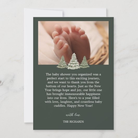 Foto Birth Ankündigung Weihnachts-Baby-Dusche (Rückseite)