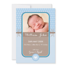 FOTO BIRTH ANNOCEMENT Sweka polka dot blue