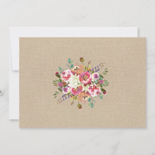 Foto Birth Announcement Baby Girl Stats Burlap Ankündigung (Rückseite)