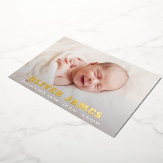 Foto Birth Announcement Card mit Folie Folieneinladung (Gedreht)