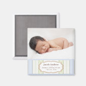 Foto Birth Announcement Magnete - Baby Boy Magnet (Vorderseite/Rückseite)