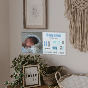 Foto Birth Announction Family Keepake Leinwanddruck