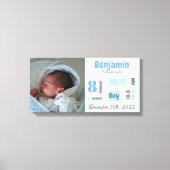 Foto Birth Announction Family Keepake Leinwanddruck (Vorderseite)