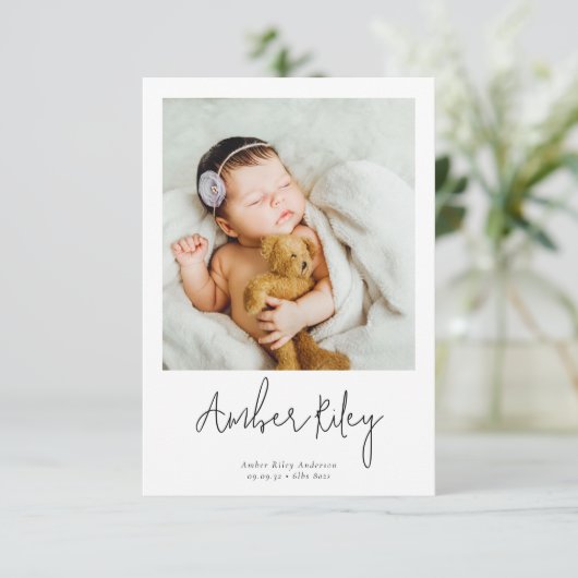 Foto Birth Dankeskarte (Stehend Vorderseite)