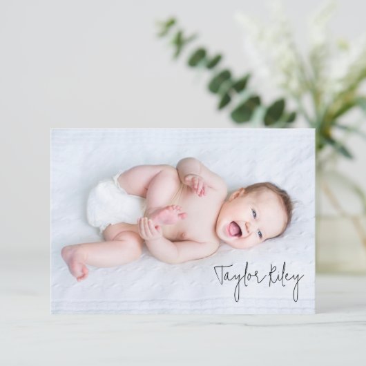 Foto Birth Dankeskarte (Stehend Vorderseite)