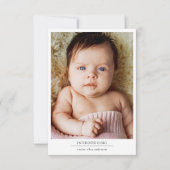 Foto Birth Stats New Baby Dankeskarte (Vorderseite)