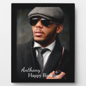Foto Birthday Black Trim Easel Personalisieren Fotoplatte (Vorderseite)