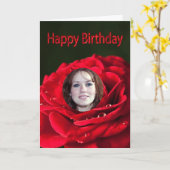 Foto Birthday Card mit klassischer rote Rose Karte (Gelbe Blume)