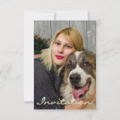 Foto Birthday Champagne Gold Spark Glitzer Einladung (Rückseite)