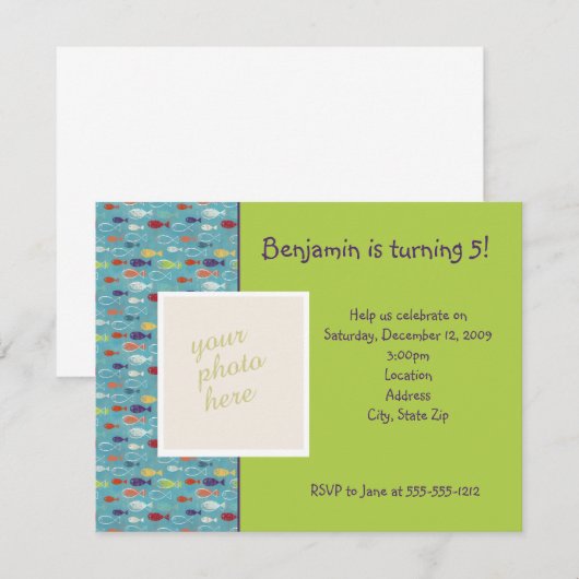 Foto Birthday Einladung (Vorne/Hinten)