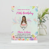 Foto Birthday Einladung - Bearbeitbare Vorlage (Stehend Vorderseite)