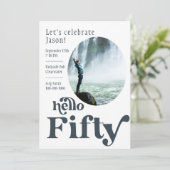 Foto Birthday Einladung für ihn | Fünfzig (Stehend Vorderseite)