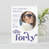 Foto Birthday Einladung für sie | 40 (Stehend Vorderseite)