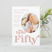 Foto Birthday Einladung für sie | Fünfzig (Stehend Vorderseite)