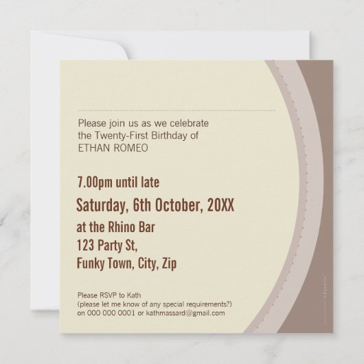 FOTO BIRTHDAY ERSUCHT :: zirkuläre 8Q Einladung (Rückseite)