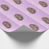 Foto Birthday Girl Pink Winter Onederland Geschenkpapier (Ecke)