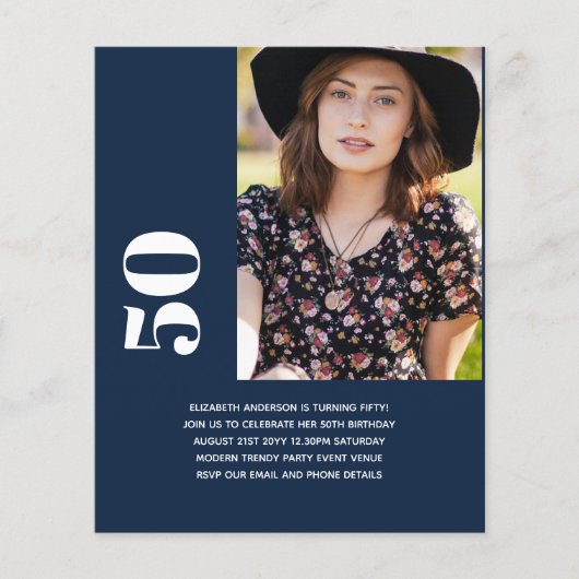 FOTO BIRTHDAY INVITATION 50. 21. 18. 16. 30. FLYER (Vorne)