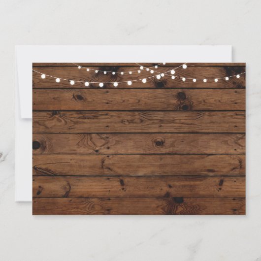 Foto Birthday Lights Rustikale Einladung (Rückseite)