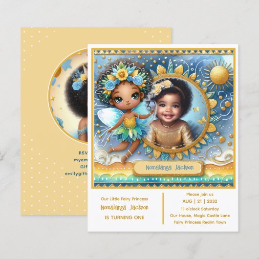 Foto Birthday Little Black Fairy African Princess (Vorne/Hinten)