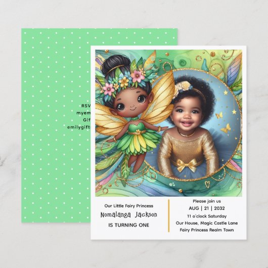 Foto Birthday Little Black Fairy African Tropical (Vorne/Hinten)