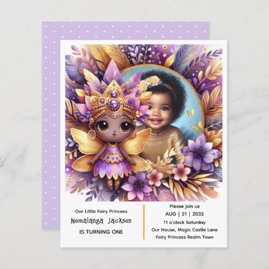 Foto Birthday Little Black Fairy Afrikanische Lila (Vorne/Hinten)