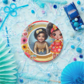 Foto Birthday Little Black Fairy Red Gold Pappteller (Party)