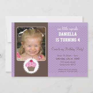 FOTO BIRTHDAY PARTY ERSUCHT: cupcake 5L Einladung