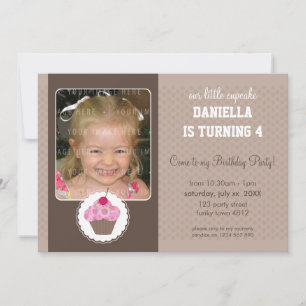 FOTO BIRTHDAY PARTY ERSUCHT: cupcake 7L Einladung
