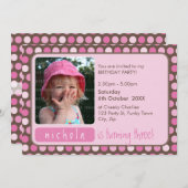 FOTO BIRTHDAY PARTY ERSUCHT:: spotty 4L Einladung (Vorne/Hinten)