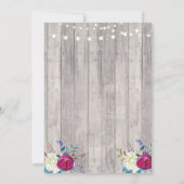 Foto Birthday Party Floral Lila Holz 2 Bilder Einladung (Rückseite)