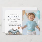 Foto Birthday | Party für Blauautos Einladung (Vorderseite)