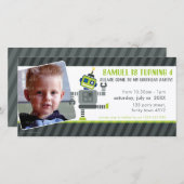 FOTO BIRTHDAY PARTY INVITE :: Roboter tanzen 1L (Vorne/Hinten)