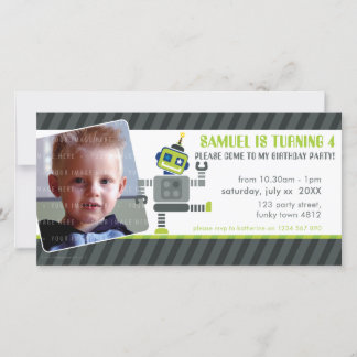 FOTO BIRTHDAY PARTY INVITE :: Roboter tanzen 1L