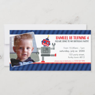 FOTO BIRTHDAY PARTY INVITE :: Roboter tanzen 3L