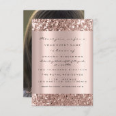 Foto Birthday Party Rose Gold Glitzer Einladung (Vorne/Hinten)