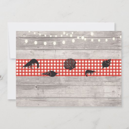 Foto Birthday Party Shrimp Boil Fisch Fisch Fisch Einladung (Rückseite)