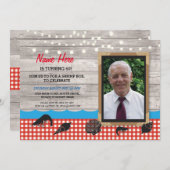 Foto Birthday Party Shrimp Boil Fisch Fisch Fisch Einladung (Vorne/Hinten)