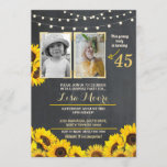 Foto Birthday Party Sonnenblumen Chalk 2 Bilder Einladung<br><div class="desc">Floral Foto einladen,  Fügen Sie Ihr Foto zu diesem Vintagen Stil Kreide einladen. Erhöhe jedes Alter. Rückdruck im Lieferumfang enthalten.</div>