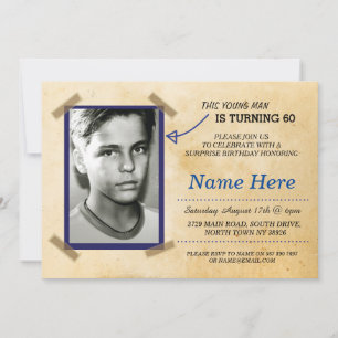 Foto Birthday Party Vintag Einladung Papier jedes 