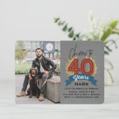 Foto bis 40 Jahre Einladung (Stehend Vorderseite)