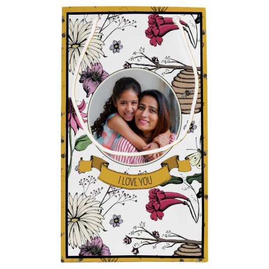 Foto "Black and Gold Queen Bethers Day" Kleine Geschenktüte (Rückseite)