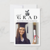 Foto Black Bow Disco Ball Graduation Party Ankündigung (Vorderseite)