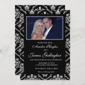 Foto Black Damsk Hochzeit Einladung (Vorne/Hinten)