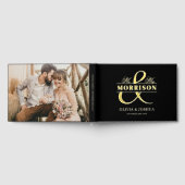 Foto Black Elegant Modern Wedding Gold Gästebuch (Voll)