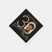 Foto Black Gold 30. Geburtstag Serviette (Ecke)