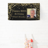 Foto Black Gold 80. Geburtstag Personalisiert Banner (InSitu)