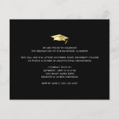 Foto Black Gold Cap Abschluss Einladung (Rückseite)