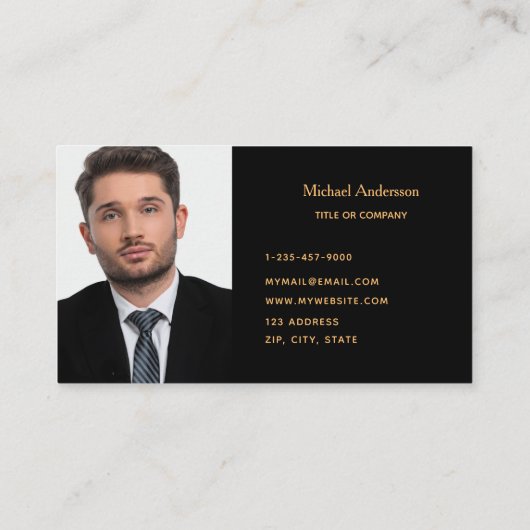 Foto Black Gold City Skyline Business Real Anwesen Visitenkarte (Rückseite)