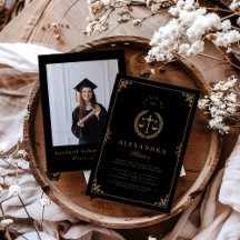 Foto Black Gold Elegante Law School Abschluss